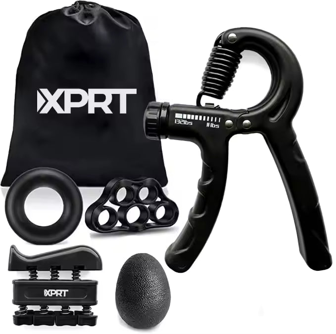 XPRT Grip Strength Training Kit - 5 Piece Set for Hand, Finger, Wrist, and Forearm