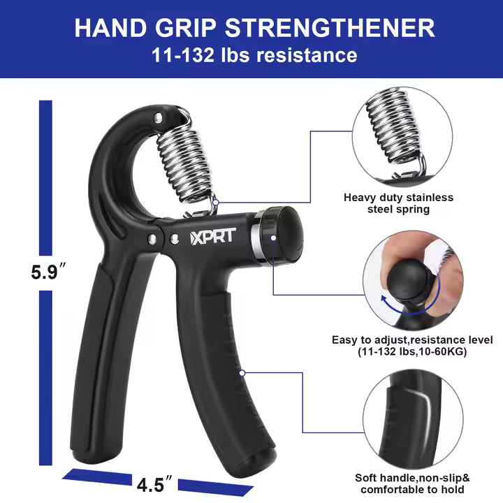 XPRT Grip Strength Training Kit - 5 Piece Set for Hand, Finger, Wrist, and Forearm